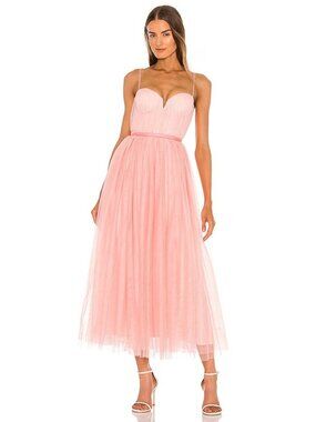 SAU LEE Selina Dress in Pink & Blush Pink